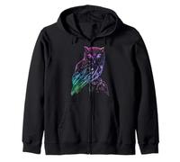 Búho Silhuette Nightbird Acuarela Estilo Sudadera con Capucha