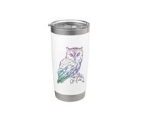 Búho Silhuette Nightbird Acuarela Estilo Vaso térmico de acero inoxidable de doble pared