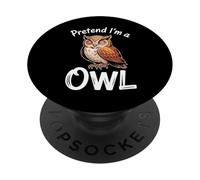 Búho simulado durmiendo búho PopSockets PopGrip Adhesivo