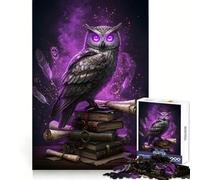 Búho Steampunk sobre Libros con Magia para Adultos, Rompecabezas de 1000 Piezas, Rompecabezas Mental, Relajante, Divertido, Ensamblaje de Imágenes, Cálida Sorpresa 38x26cm