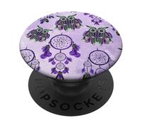 Búho superlindo de Dreamcatcher con Forma de Bruja, Color Pastel, Bohemio y Morado PopSockets PopGrip Adhesivo