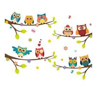 Búhos Decal del Molto - 2 piezas Búhos familiares en el árbol pegatinas de pared con búhos, decoración artística de pared de PVC extraíble para niños dormitorio infantil salón sala