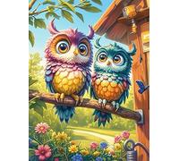 Búhos en casita de árbol mágica Puzzle 500 Piezas Impossible Creativo Animal Salvaje Mascota Rompecabezas 3D Obra De Arte para Toda La Familia Juguete Educativo Decoración 500 PCS