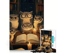 Búhos Leyendo a la luz de Las Velas, Rompecabezas de 1000 Piezas para Adolescentes, Juego Inteligente de Rompecabezas, Tiempo cálido, Imagen de Montaje, Bonito Regalo (38x26cm)