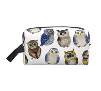 Búhos Lindos Acuarela, Bolsa de Maquillaje Bolsa de cosméticos Bolsa de artículos de tocador de Viaje portátil Organizador de Bolsa de Maquillaje