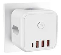 Buhygn Adaptadores de Enchufe para Tomas de Corriente - Cargador De 3 AC con Ahorro De Espacio - Bases De Enchufe Múltiples De Pared,para Familia Colegas Oficinas En Casa Viajes Cocina Dormitorio