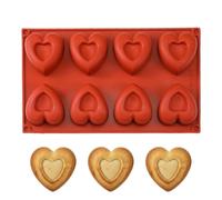 Buhygn Molde De Corazón Para Chocolate,Molde de Silicona para Hornear con 8 Cavidades - Moldes Para Jabón - Para Decoración De Pasteles De Fiestas, Fabricación De Dulces, Golosinas, Arte Con Resina,