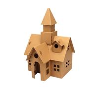 Buhygn Tablero de cartón navideño para casa de juegos Crisp KT para | Coloring House - Constructor de habilidades prácticas de cartón, actividad para colorear para habitación de los niños