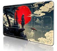 BUIBUIC MTG Playmats (cosidas) de 14 x 24 pulgadas, compatibles con OCG CCG RPG TCG Playmats con bolsa de almacenamiento de zonas de cartas (Crepúsculo fantasmal de Ronin, con zona)