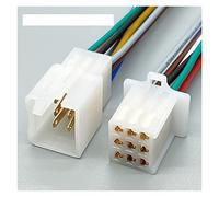 BUIEX 2 3 4 6 9 Pines 2,8mm Motocicleta Conector eléctrico for Coche arnés de cableado Enchufe con CableNylon Funda de Goma ignífuga (Color : 9Pin Female Male, Size : 1 Pc with 15cm 18AWG)