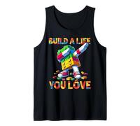 Build A Life You Love Funny Bricks Master Builder Dabbing Camiseta sin Mangas