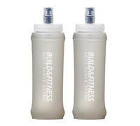 Build & Fitness Botellas de Agua Suaves, 500ml, 350ml (2 Pack). Botella plegable, a prueba de fugas, de TPU, sin BPA, fácil de limpiar. Ideal para chalecos de hidratación