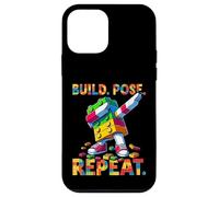 Build Pose Repeat Funny Blocks Bricks Toy Master Builder Carcasa para iPhone 12 Mini