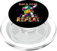 Build Pose Repeat Funny Blocks Bricks Toy Master Builder PopSockets PopGrip para MagSafe