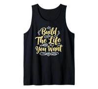 Build The Life You Want Inspirational Motivation Typography Camiseta sin Mangas