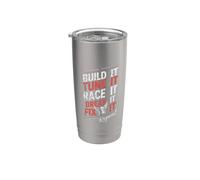 Build Tune Race Break Fix It Repeat - Destornillador para deportes de motor Vaso térmico de acero inoxidable de doble pared