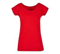 Build Your Brand BB013-Ladies Wide Neck tee Camiseta Mujer, Cityred, M