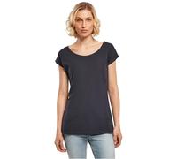 Build Your Brand BB013-Ladies Wide Neck tee Camiseta Mujer, Navy, M