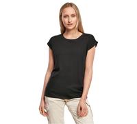 Build Your Brand BY021-Ladies Extended Shoulder tee Camiseta Mujer, Black, 5XL