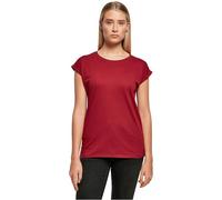 Build Your Brand Ladies Extended Shoulder tee Camiseta, Granate, L para Mujer