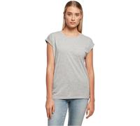 Build Your Brand BY021-Ladies Extended Shoulder tee Camiseta Mujer, Heather Grey, M