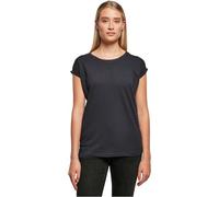 Build Your Brand BY021-Ladies Extended Shoulder tee Camiseta Mujer, Navy, L