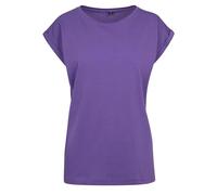 Build Your Brand BY021-Ladies Extended Shoulder tee Camiseta Mujer, Ultraviolet, XS