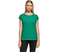 Build Your Brand Ladies Extended Shoulder tee Camiseta, Verde Bosque, M para Mujer