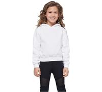 Build Your Brand By113-girls Cropped Sweat Hoody Sudadera con Capucha, Blanco, 134-140 para Niñas