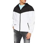 Build Your Brand By129-2-tone Tech Windrunner Cortavientos, Blanco/Negro, XS para Hombre