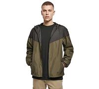 Build Your Brand By129-2-tone Tech Windrunner Cortavientos, Darkolive/Black, XXXXXL para Hombre