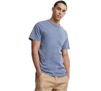 Build Your Brand By190-acid Washed Round Neck tee Camiseta, Color Azul Vintage, 3XL Hombres