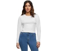 Build Your Brand By261-ladies Short Longsleeve Camiseta, Blanco, XS Mujeres