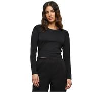 Build your Brand By261-ladies Short Longsleeve Camiseta, Negro, 5XL para Mujer