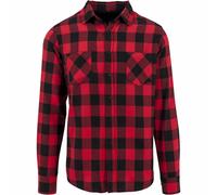 Build Your Brand Camisa de manga larga a cuadros para hombre (RW5669)