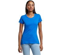 Build Your Brand Camiseta básica de Manga Corta para Mujer con Cuello Redondo de algodón, Disponible en Muchos Colores, Tallas XS-5XL, Azul Intenso, XL