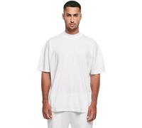 Build your Brand Camiseta de Gran tamaño con Cuello Alto para Hombre, Blanco, L