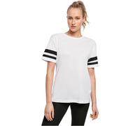 Build Your Brand Camiseta de Rayas de Malla para Mujer