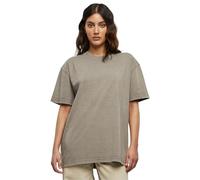 Build your Brand Camiseta para Mujer de Gran tamaño con ácido Lavado de té, Camiseta Informal para Fraun, Corte Grande, Asfalto, L