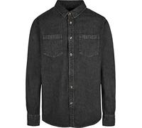 Build Your Brand Camiseta Vaquera Camisa, Negro Lavado, XXL para Hombre