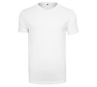 Build Your Brand Light T-Shirt V-Neck Camiseta, Hombre, Blanco, XL