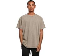 Build Your Brand BY189-Acid Washed Heavy Oversize tee T-Shirt, darkkhaki, M Men's