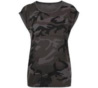 Build Your Brand BY112-Ladies Extended Shoulder Camo tee T-Shirt, darkcamo, XXXXL Women's