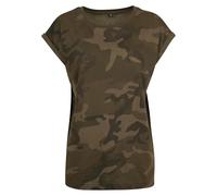 Build Your Brand BY112-Ladies Extended Shoulder tee T-Shirt, Olive Camo, L Women's