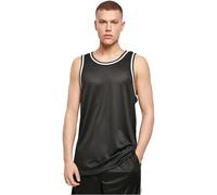 Build Your Brand Mesh Tanktop Polaina de Cuello, Black/White, M para Hombre
