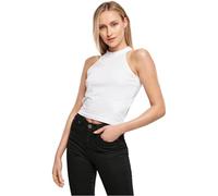 Build Your Brand BY134-Ladies Turtleneck Short Top T-Shirt, White, S Women's