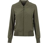 Build Your Brand Mujer Chaqueta Bomber de Nailon, Verde Oliva, Extra-Small