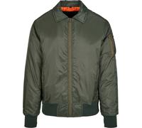 Build Your Brand Chaqueta Collar Bomber BY157 - Chaqueta casual de nylon con for