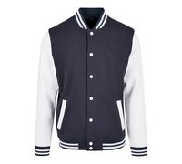 Build Your Brand Bb004-basic College Jacket Chaqueta, Azul Marino, Blanco, L Hombres