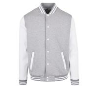 Build Your Brand Chaqueta para Hombre, Informal, básica, universitaria, para Hombre, Tallas S-5XL, Gris y Blanco., XL